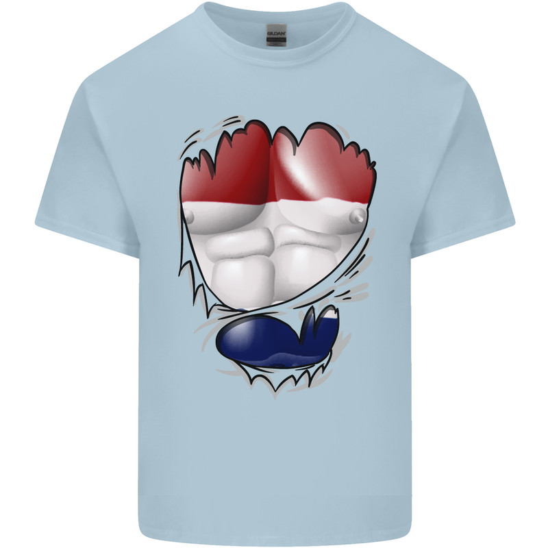 Gym The Dutch Flag Ripped Muscles Holland Kids T-Shirt Childrens Light Blue