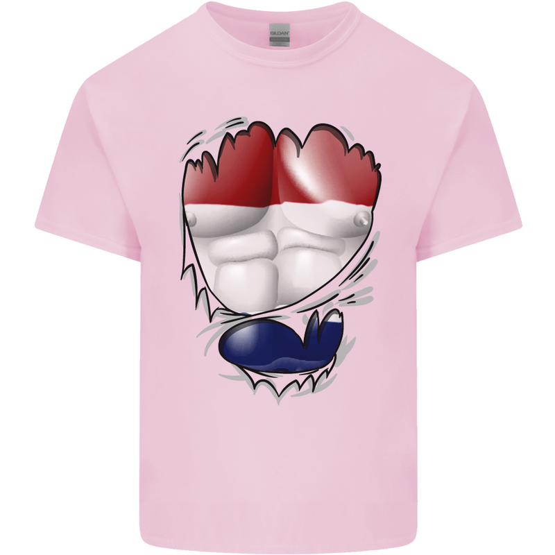 Gym The Dutch Flag Ripped Muscles Holland Kids T-Shirt Childrens Light Pink