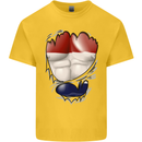 Gym The Dutch Flag Ripped Muscles Holland Kids T-Shirt Childrens Yellow