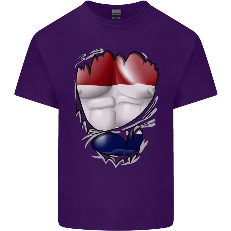 Gym The Dutch Flag Ripped Muscles Holland Mens Cotton T-Shirt Tee Top Purple
