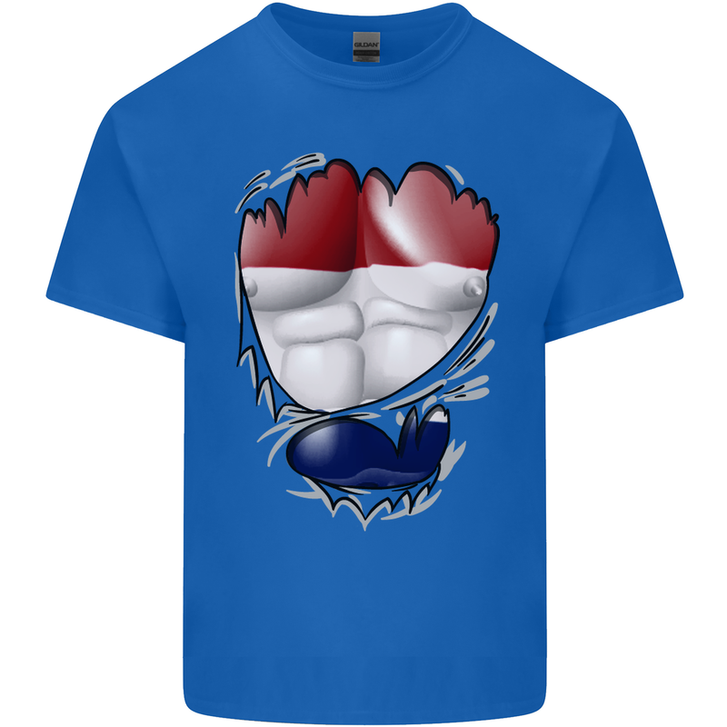 Gym The Dutch Flag Ripped Muscles Holland Mens Cotton T-Shirt Tee Top Royal Blue