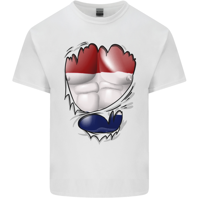 Gym The Dutch Flag Ripped Muscles Holland Mens Cotton T-Shirt Tee Top White