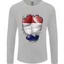 Gym The Dutch Flag Ripped Muscles Holland Mens Long Sleeve T-Shirt Sports Grey