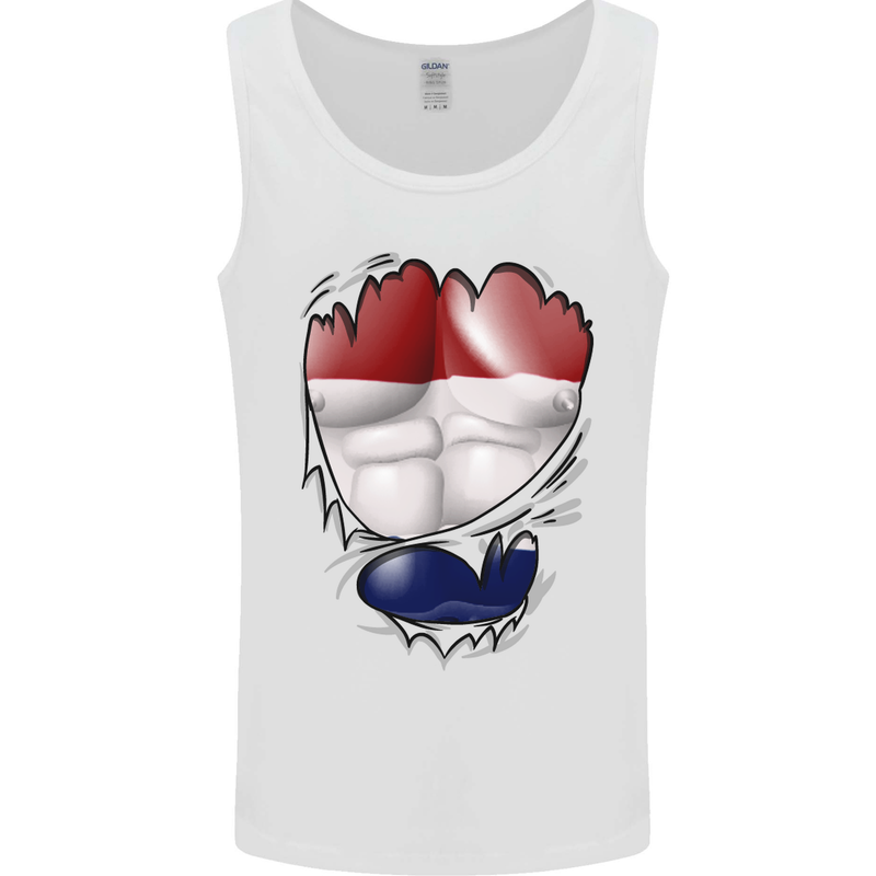 Gym The Dutch Flag Ripped Muscles Holland Mens Vest Tank Top White