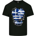 Gym The Greek Flag Ripped Muscles Greece Kids T-Shirt Childrens Black