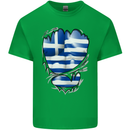 Gym The Greek Flag Ripped Muscles Greece Kids T-Shirt Childrens Irish Green