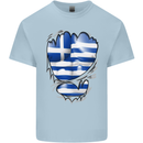 Gym The Greek Flag Ripped Muscles Greece Kids T-Shirt Childrens Light Blue