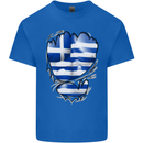 Gym The Greek Flag Ripped Muscles Greece Kids T-Shirt Childrens Royal Blue
