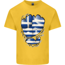 Gym The Greek Flag Ripped Muscles Greece Kids T-Shirt Childrens Yellow
