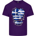 Gym The Greek Flag Ripped Muscles Greece Mens Cotton T-Shirt Tee Top Purple