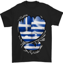 Gym The Greek Flag Ripped Muscles Greece Mens T-Shirt Cotton Gildan Black