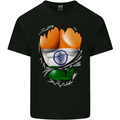 Gym The Indian Flag Ripped Muscles India Kids T-Shirt Childrens Black