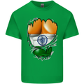 Gym The Indian Flag Ripped Muscles India Kids T-Shirt Childrens Irish Green