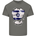 Gym The Israeli Flag Ripped Muscles Israel Kids T-Shirt Childrens Charcoal