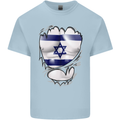Gym The Israeli Flag Ripped Muscles Israel Kids T-Shirt Childrens Light Blue