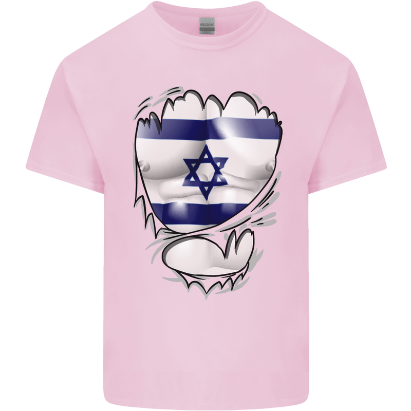 Gym The Israeli Flag Ripped Muscles Israel Kids T-Shirt Childrens Light Pink