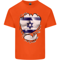 Gym The Israeli Flag Ripped Muscles Israel Kids T-Shirt Childrens Orange