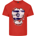 Gym The Israeli Flag Ripped Muscles Israel Kids T-Shirt Childrens Red