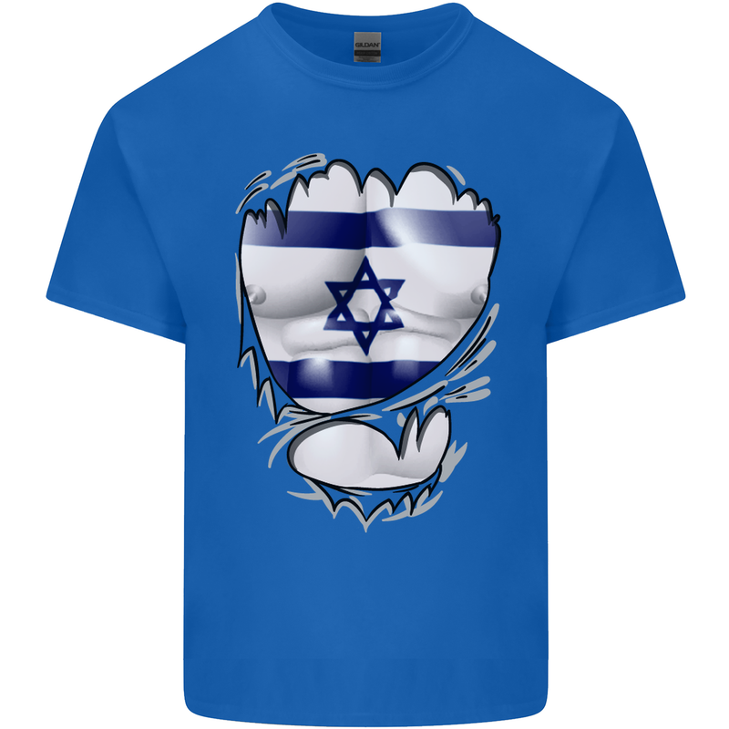 Gym The Israeli Flag Ripped Muscles Israel Kids T-Shirt Childrens Royal Blue