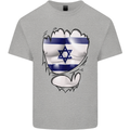 Gym The Israeli Flag Ripped Muscles Israel Kids T-Shirt Childrens Sports Grey