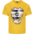Gym The Israeli Flag Ripped Muscles Israel Kids T-Shirt Childrens Yellow