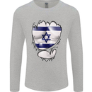 Gym The Israeli Flag Ripped Muscles Israel Mens Long Sleeve T-Shirt Sports Grey