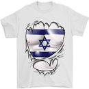 Gym The Israeli Flag Ripped Muscles Israel Mens T-Shirt Cotton Gildan White