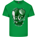 Gym The Pakistan Flag Ripped Muscles Effect Kids T-Shirt Childrens Irish Green