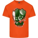 Gym The Pakistan Flag Ripped Muscles Effect Kids T-Shirt Childrens Orange
