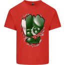Gym The Pakistan Flag Ripped Muscles Effect Kids T-Shirt Childrens Red