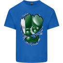 Gym The Pakistan Flag Ripped Muscles Effect Kids T-Shirt Childrens Royal Blue