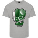 Gym The Pakistan Flag Ripped Muscles Effect Kids T-Shirt Childrens Sports Grey