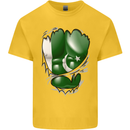 Gym The Pakistan Flag Ripped Muscles Effect Kids T-Shirt Childrens Yellow