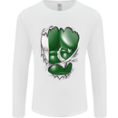 Gym The Pakistan Flag Ripped Muscles Effect Mens Long Sleeve T-Shirt White