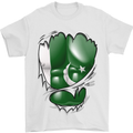 Gym The Pakistan Flag Ripped Muscles Effect Mens T-Shirt Cotton Gildan White