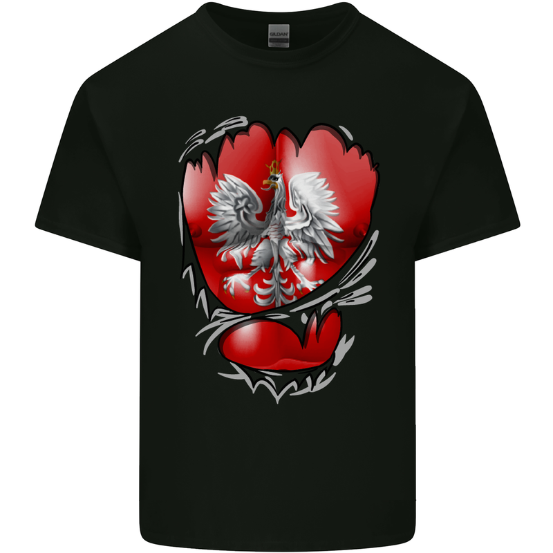 Gym The Polish Flag Ripped Muscles Poland Kids T-Shirt Childrens Black