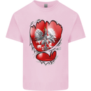 Gym The Polish Flag Ripped Muscles Poland Kids T-Shirt Childrens Light Pink