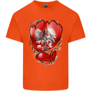 Gym The Polish Flag Ripped Muscles Poland Kids T-Shirt Childrens Orange