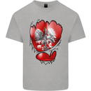 Gym The Polish Flag Ripped Muscles Poland Kids T-Shirt Childrens Sports Grey
