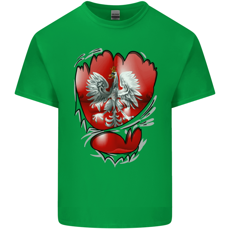 Gym The Polish Flag Ripped Muscles Poland Mens Cotton T-Shirt Tee Top Irish Green