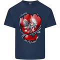 Gym The Polish Flag Ripped Muscles Poland Mens Cotton T-Shirt Tee Top Navy Blue