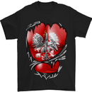 Gym The Polish Flag Ripped Muscles Poland Mens T-Shirt Cotton Gildan Black