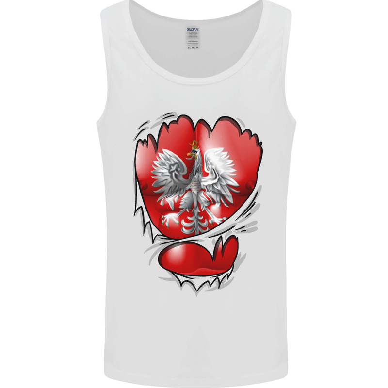 Gym The Polish Flag Ripped Muscles Poland Mens Vest Tank Top White