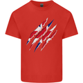 Gym The Union Jack Flag Claw Effect UK Kids T-Shirt Childrens Red