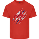 Gym The Union Jack Flag Claw Effect UK Kids T-Shirt Childrens Red