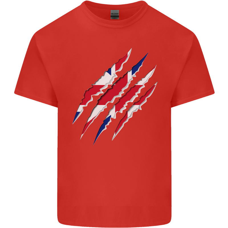 Gym The Union Jack Flag Claw Effect UK Kids T-Shirt Childrens Red