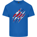Gym The Union Jack Flag Claw Effect UK Kids T-Shirt Childrens Royal Blue