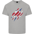 Gym The Union Jack Flag Claw Effect UK Kids T-Shirt Childrens Sports Grey