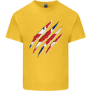 Gym The Union Jack Flag Claw Effect UK Kids T-Shirt Childrens Yellow