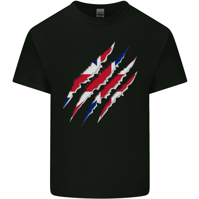 Gym The Union Jack Flag Claw Effect UK Mens Cotton T-Shirt Tee Top Black